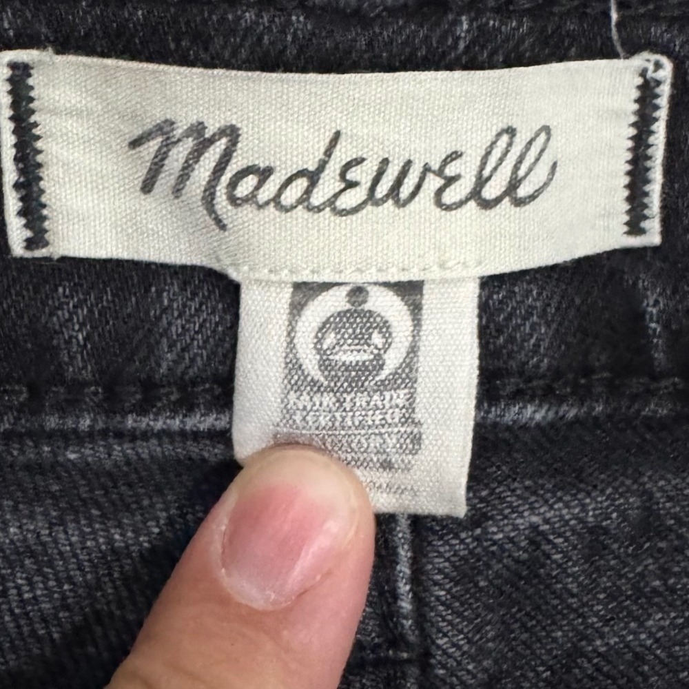 Madewell Mid Rise Perfect Vintage Jeans Womens 27 Black Wash Straight Leg - Picture 3 of 7